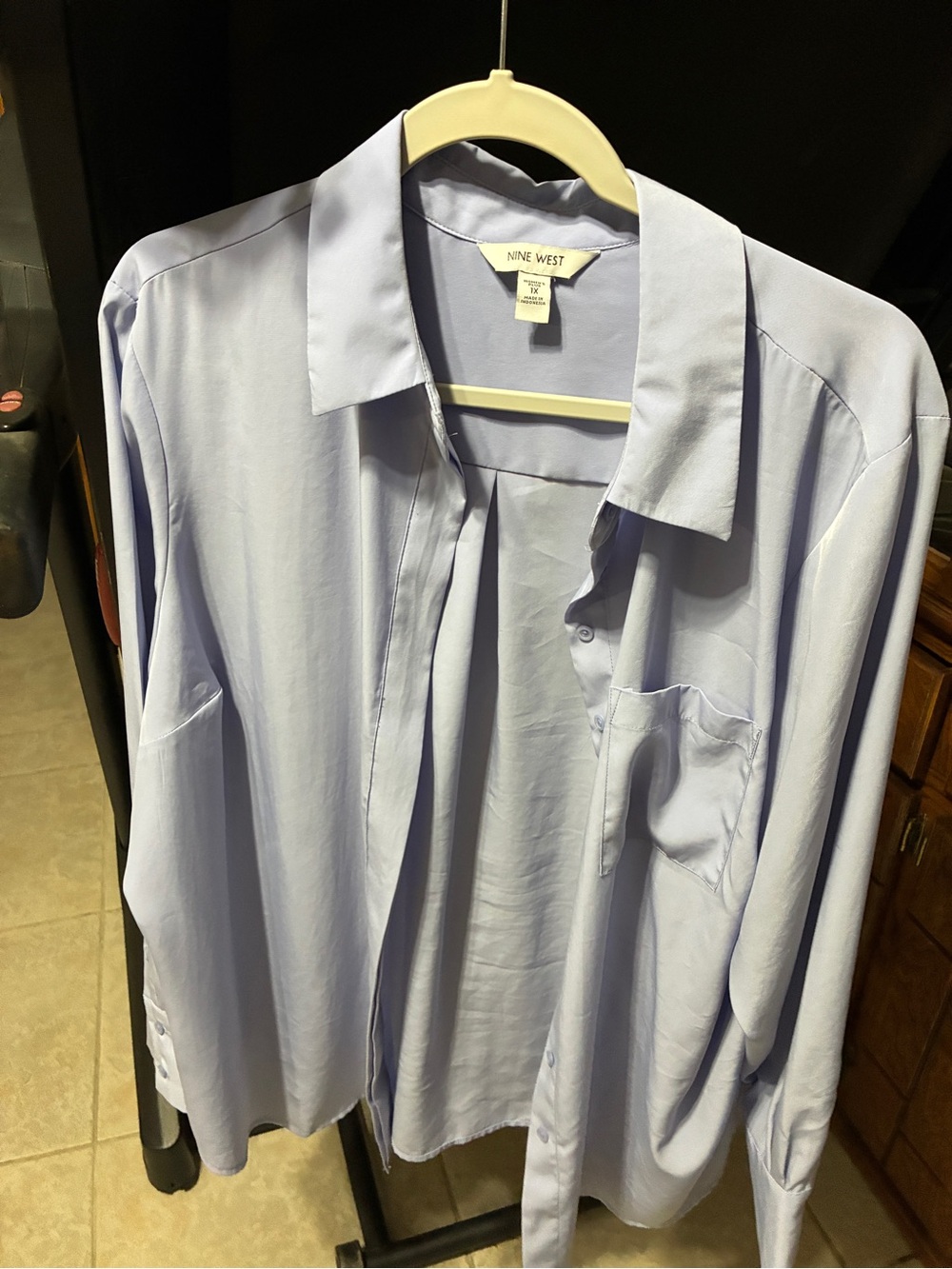 Nine West Lavender Button-Front Women's Blouse